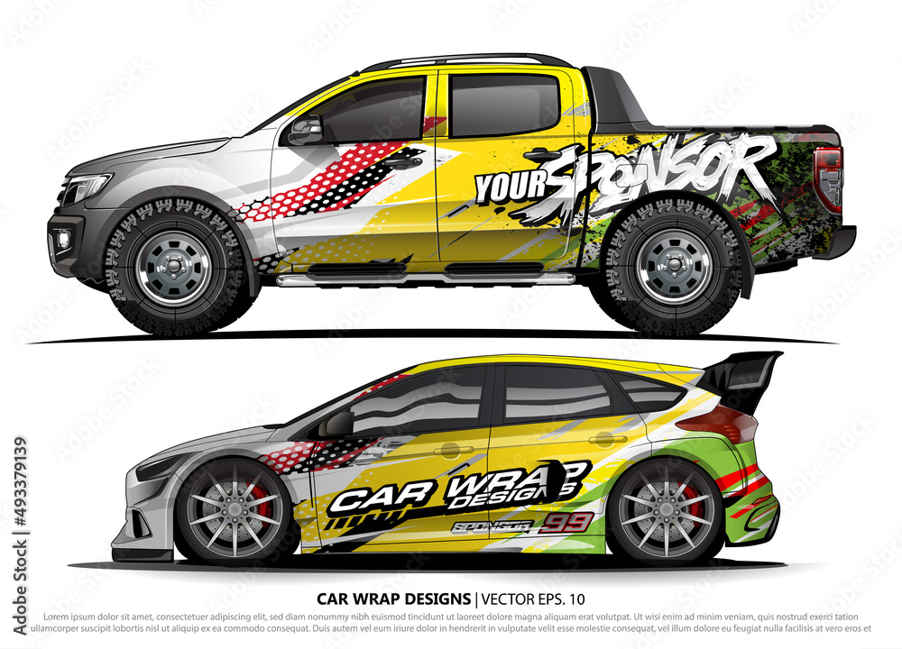 car livery Graphic vector. abstract racing shape design for vehicle vinyl wrap background 
