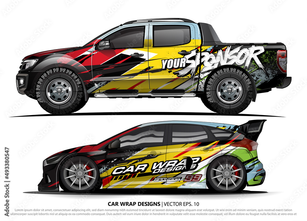 car livery Graphic vector. abstract racing shape design for vehicle vinyl wrap background
car livery Graphic vector. abstract racing shape design for vehicle vinyl wrap background
