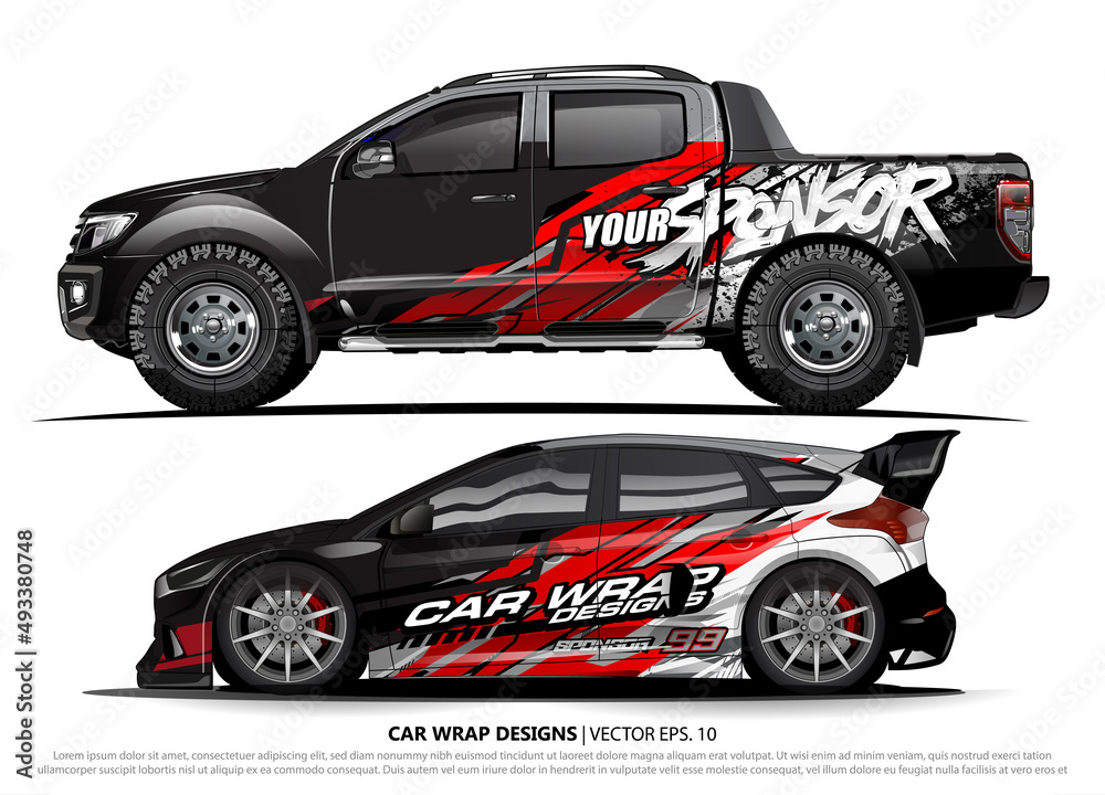 car livery Graphic vector. abstract racing shape design for vehicle vinyl wrap background 
