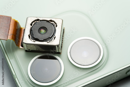 camera modules being used in mobile phones. development of mobile cameras. Digital camera lens part. sensor and technology smartphone new high resolution cameras. Mobile phone camera module