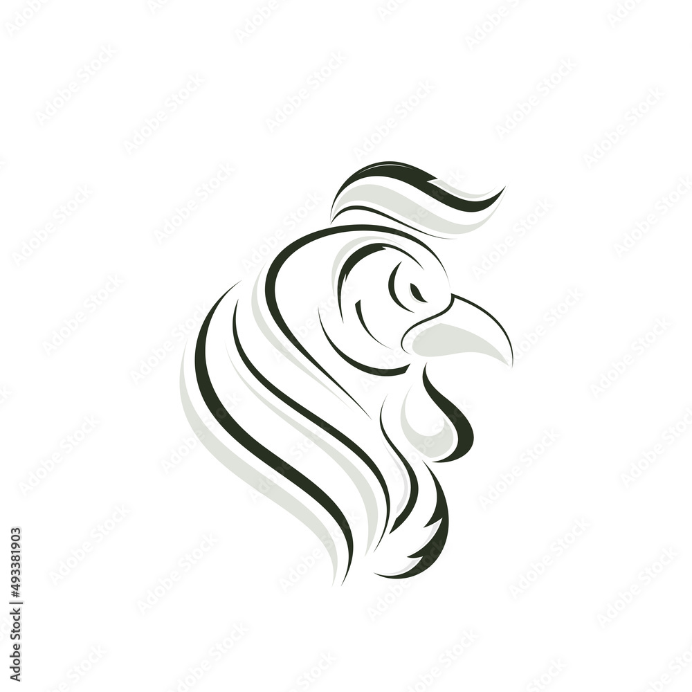 outline logo design icon rooster outline logo design icon rooster