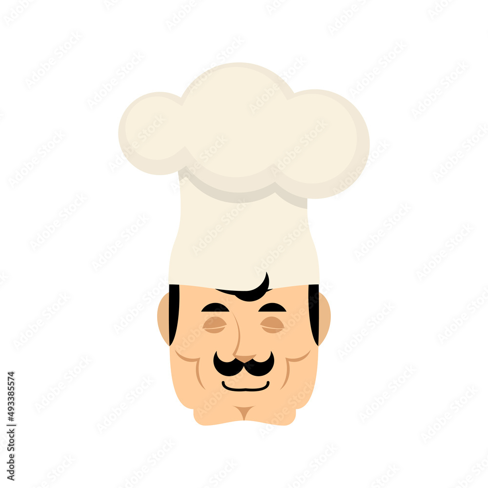 Chef sleeping emoji. Cook asleep emotions avatar. kitchener Vector illustration Chef sleeping emoji. Cook asleep emotions avatar. kitchener Vector illustration