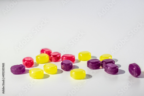 bright lollipops on a white background