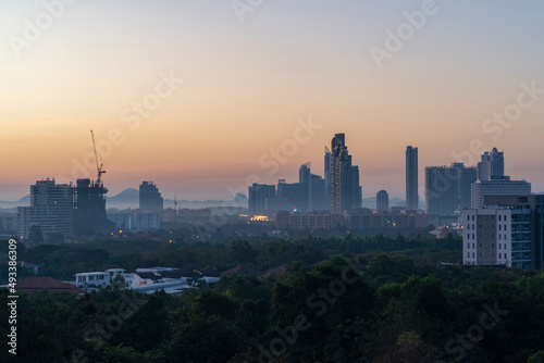 Dawn in the city. Southeast Asia. Pattaya.
