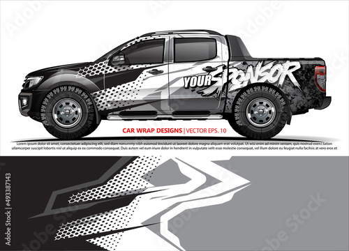 Race car wrap design vector for vehicle vinyl sticker and automotive decal livery

