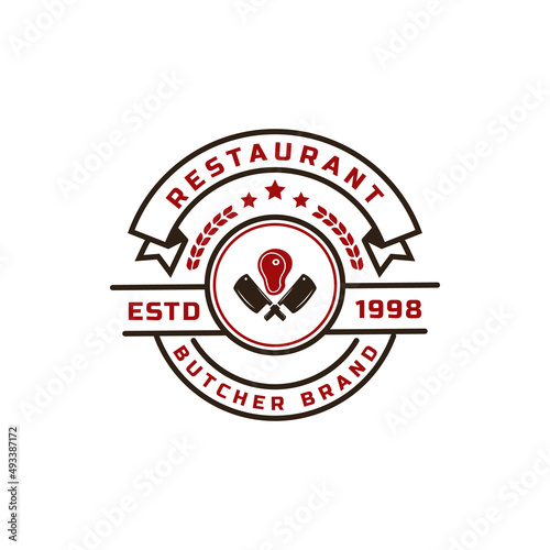 Wallpaper Mural Vintage Retro Badge Butcher Shop for Logotype Vector Logo Design Inspiration Torontodigital.ca