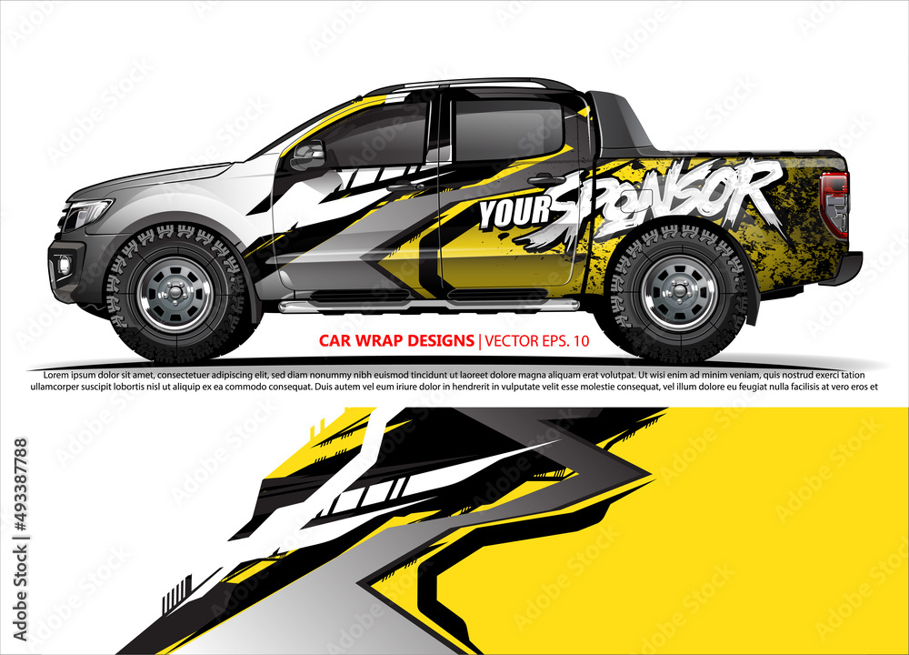 Race car wrap design vector for vehicle vinyl sticker and automotive decal livery
Race car wrap design vector for vehicle vinyl sticker and automotive decal livery