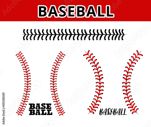 Baseball  Stitches  on a white background , vector design