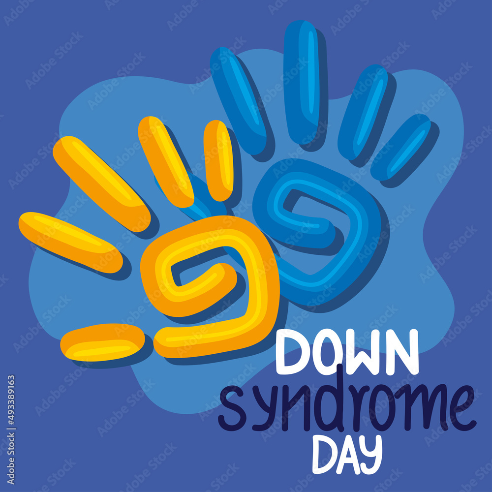 Obraz premium down syndrome day handprints