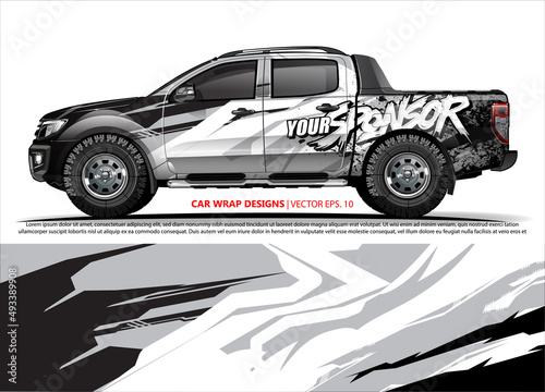 Race car wrap design vector for vehicle vinyl sticker and automotive decal livery 