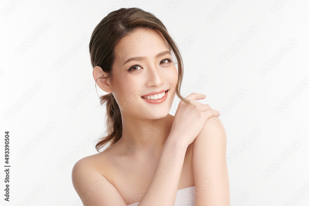 Beautiful young asian woman with clean fresh skin on white background, Face care, Facial treatment, Cosmetology, beauty and spa, Asian women portrait. Beautiful young asian woman with clean fresh skin on white background, Face care, Facial treatment, Cosmetology, beauty and spa, Asian women portrait.