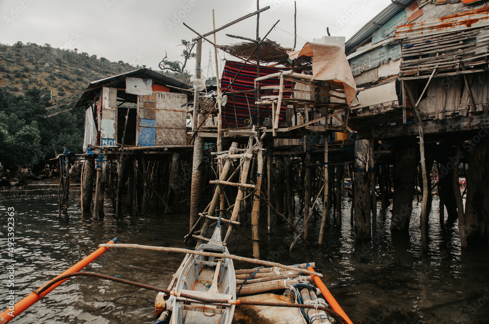 Fototapeta premium site on the river site pier ladder pier