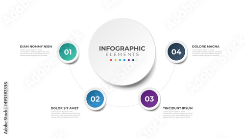 4 points circular sequence element template of infographic, presentation, etc.