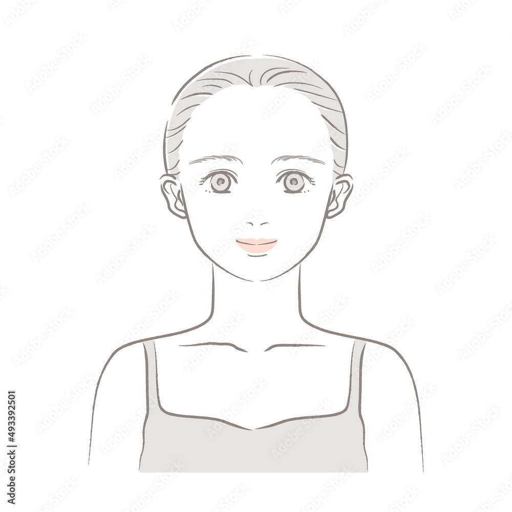 イラスト素材:女性の顔(正面/二重/まとめ髪/上半身)やさしい色合いの上品な手描きタッチ
イラスト素材:女性の顔(正面/二重/まとめ髪/上半身)やさしい色合いの上品な手描きタッチ