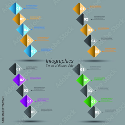 Collection infographic template for modern data visualization and ranking