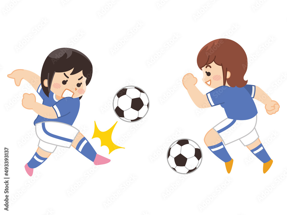 サッカー選手の女性　サッカー部