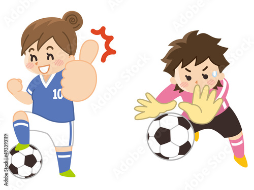 サッカー選手の女性　サッカー部