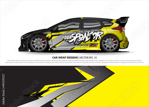 car wrap design. simple lines with abstract background vector concept for vehicle vinyl wrap and automotive decal livery 