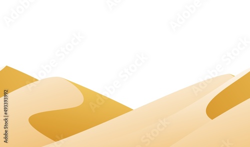 Landscape of southern countryside. Seamless composition. Cool cartoon style. Isolated on white background. Vector