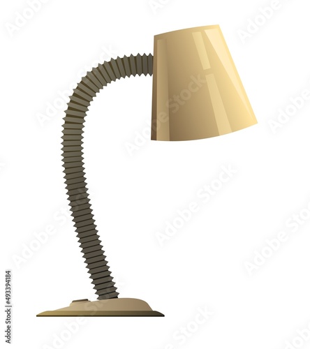 Desktop office floor lamp. Modern minimalist torchere design. For work table. Cartoon style. Object isolated on white background. Vector