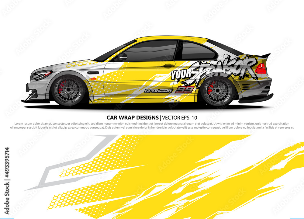 Car wrap decal design vector. abstract Graphic background kit designs for vehicle, race car, rally, livery, sport car
Car wrap decal design vector. abstract Graphic background kit designs for vehicle, race car, rally, livery, sport car
