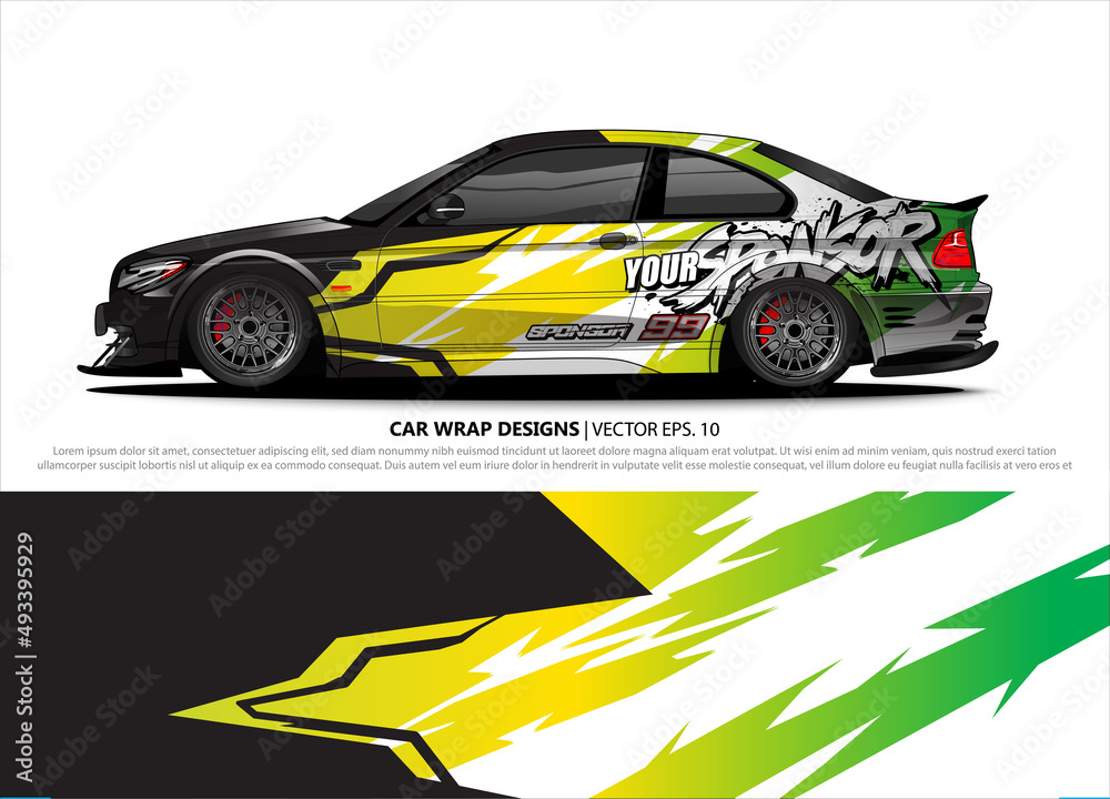 Car wrap decal design vector. abstract Graphic background kit designs for vehicle, race car, rally, livery, sport car
Car wrap decal design vector. abstract Graphic background kit designs for vehicle, race car, rally, livery, sport car
