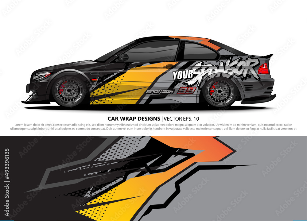 Car wrap decal design vector. abstract Graphic background kit designs for vehicle, race car, rally, livery, sport car
Car wrap decal design vector. abstract Graphic background kit designs for vehicle, race car, rally, livery, sport car