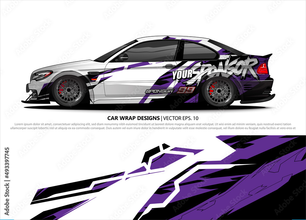 Car wrap decal design vector. abstract Graphic background kit designs for vehicle, race car, rally, livery, sport car Car wrap decal design vector. abstract Graphic background kit designs for vehicle, race car, rally, livery, sport car