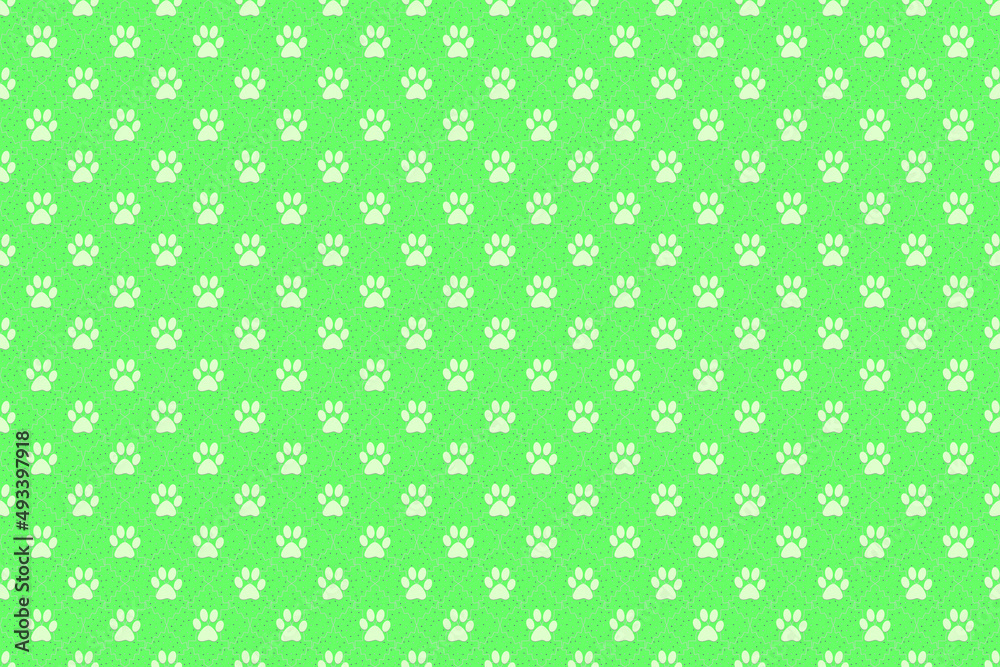 light green cream animal footprint pattern wallpaper doodle background,cute seamless pattern,bright green background