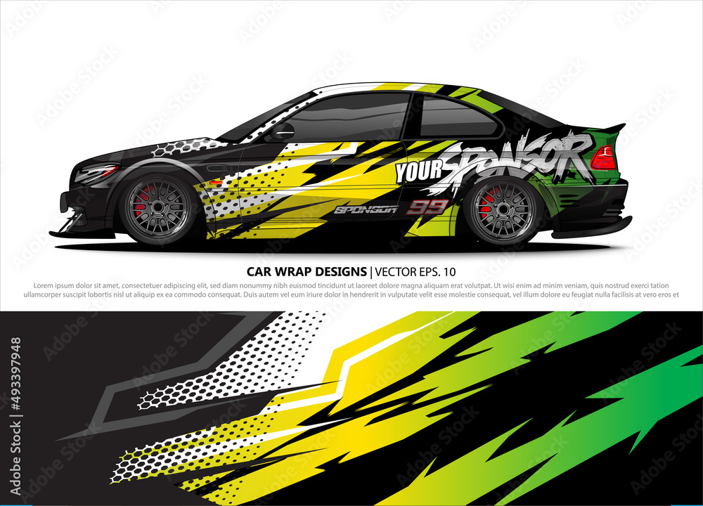 car wrap design. simple lines with abstract background vector concept for vehicle vinyl wrap and automotive decal livery
