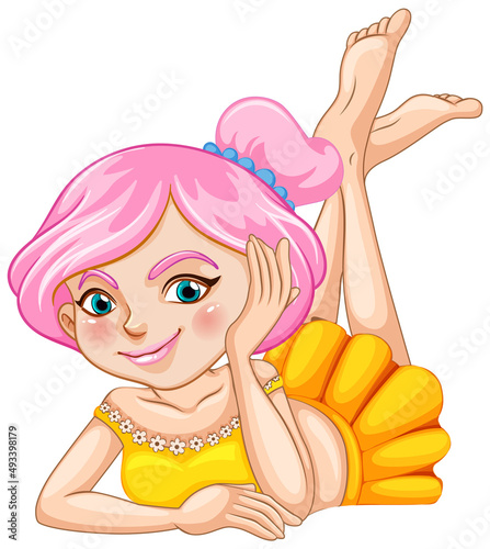 Beautiful fairy girl cartoon character