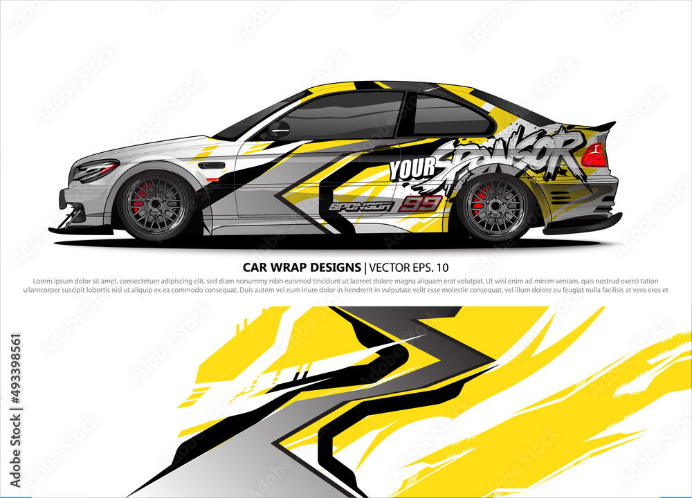 car wrap design. simple lines with abstract background vector concept for vehicle vinyl wrap and automotive decal livery
