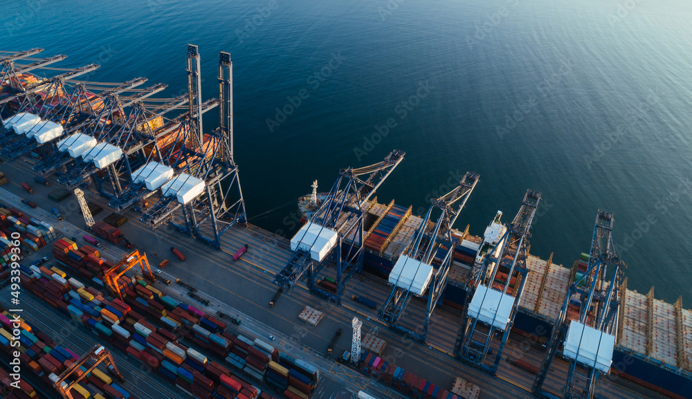 Αυτοκόλλητο Aerial view of Yantian port in Shenzhen city, China