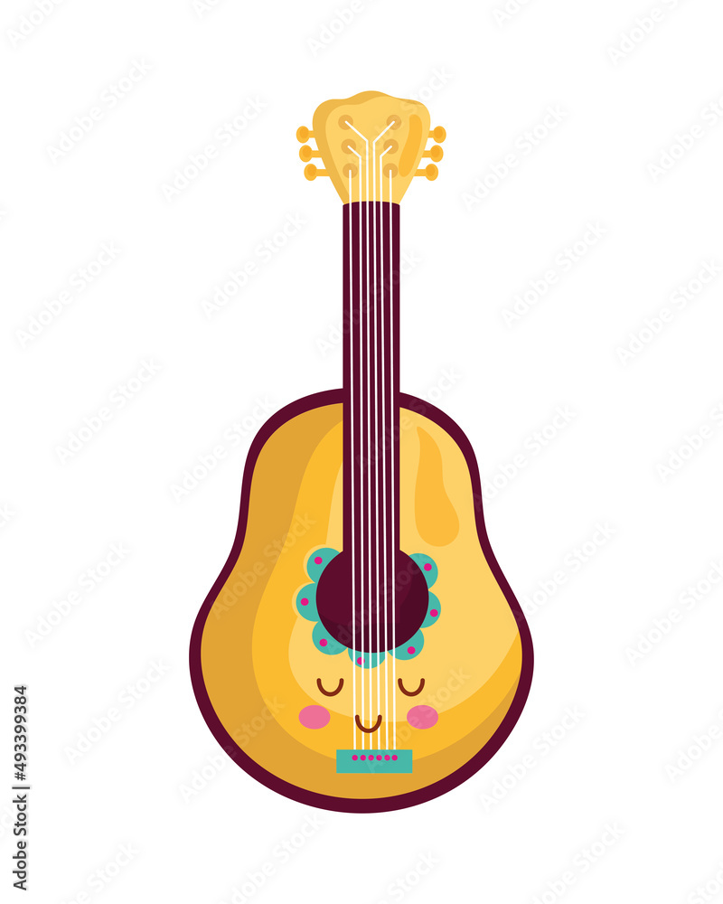 Fototapeta premium guitar kawaii character