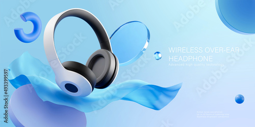 Wireless over ear headphone ad