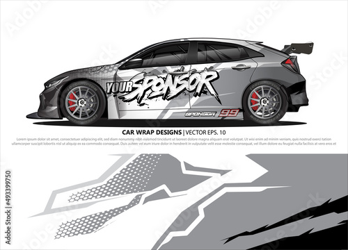 car wrap design. simple lines with abstract background vector concept for vehicle vinyl wrap and automotive decal livery
