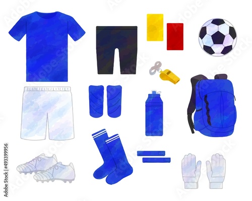 サッカー用具セットイラスト