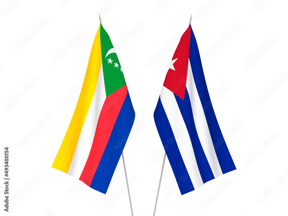 Cuba and Union of the Comoros flags