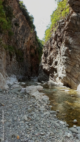 The Always raining canyon (Panta Vrehei) with waterfalls in Karpenissi Greece