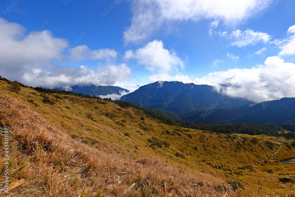 Beautiful view of mountain landscape at Hehuanshan National Forest Recreation Area in Nantou Taiwan, Beautiful view of mountain landscape at Hehuanshan National Forest Recreation Area in Nantou Taiwan,