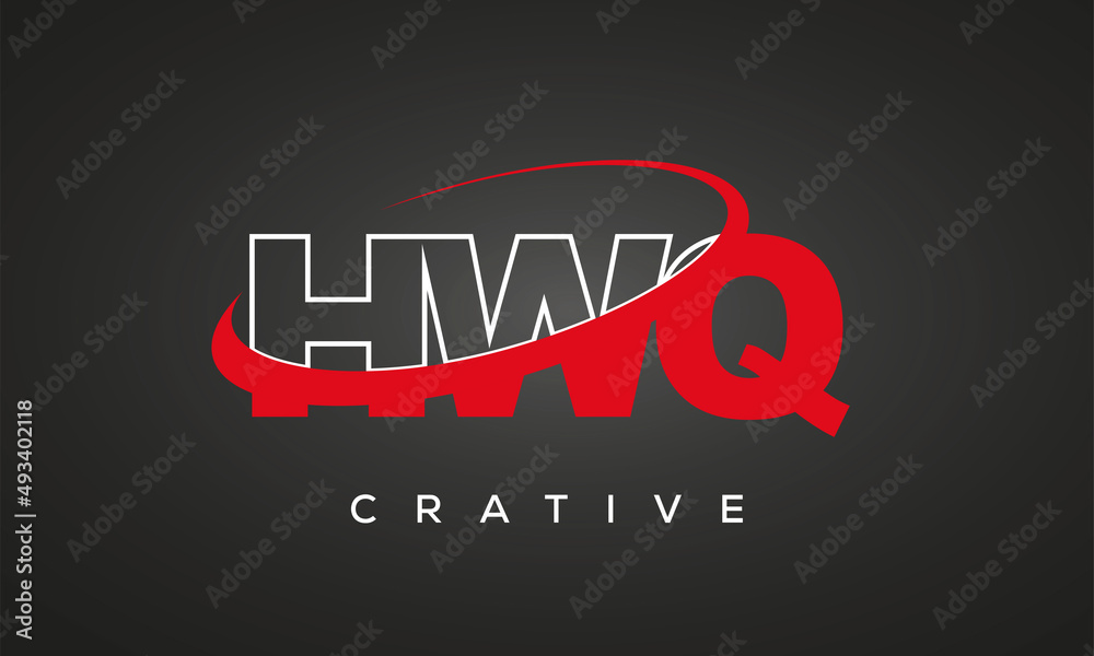 HWQ creative letters logo with 360 symbol vector art template design