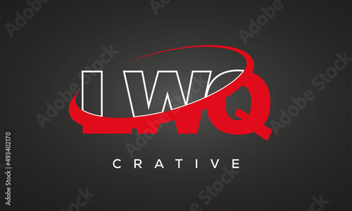 LWQ creative letters logo with 360 symbol vector art template design