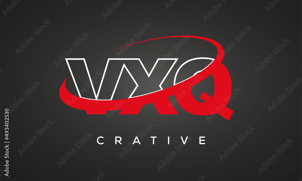 VXQ creative letters logo with 360 symbol vector art template design