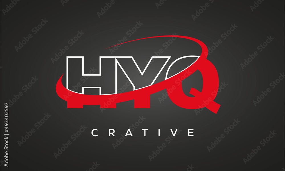 HYQ creative letters logo with 360 symbol vector art template design