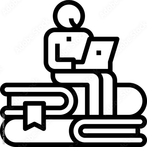 studying modern line style icon