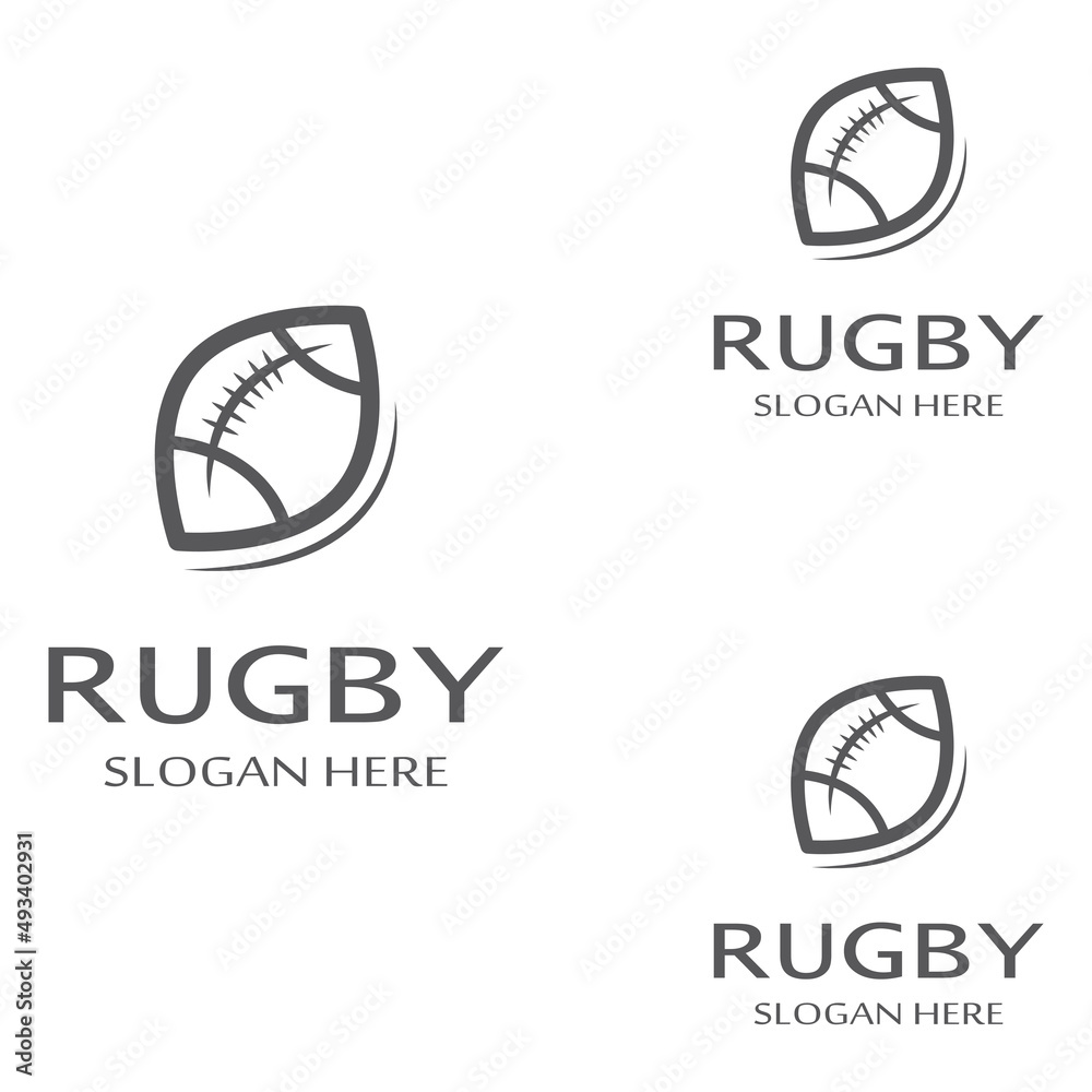 Rugby ball logo. Using a vector illustration template design concept. Can be used for sports logos and a team logo Rugby ball logo. Using a vector illustration template design concept. Can be used for sports logos and a team logo
