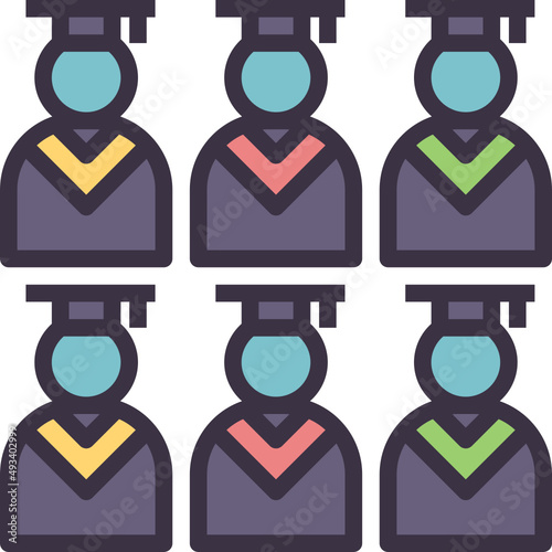 graduate outline style icon