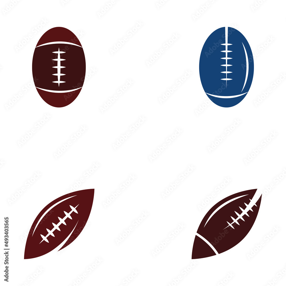 Rugby ball logo. Using a vector illustration template design concept. Can be used for sports logos and a team logo Rugby ball logo. Using a vector illustration template design concept. Can be used for sports logos and a team logo