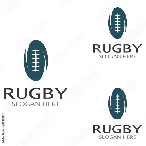 Rugby ball logo. Using a vector illustration template design concept. Can be used for sports logos and a team logo