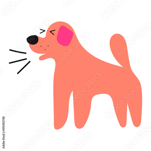 Angry dog. Hand drawn vector illustration on white background.